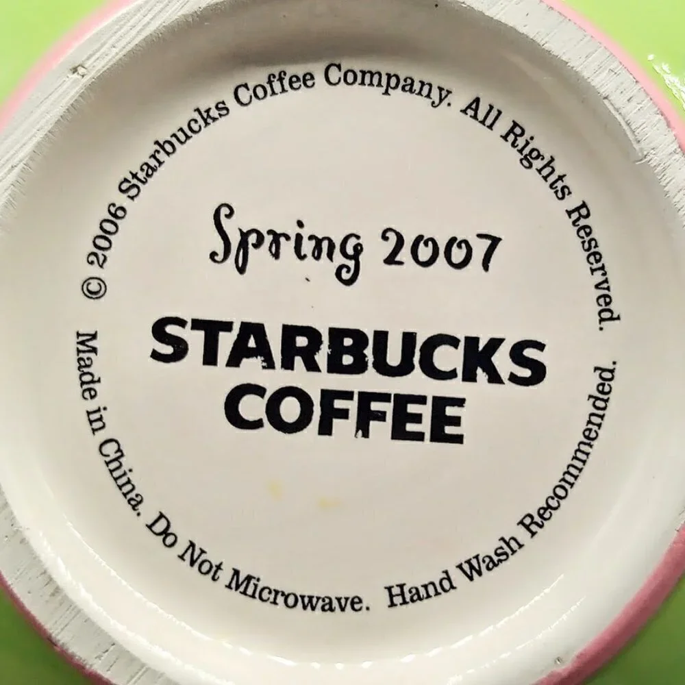 Starbucks Spring 2007 Pastel Polka Dot Ceramic Bunny Bowl